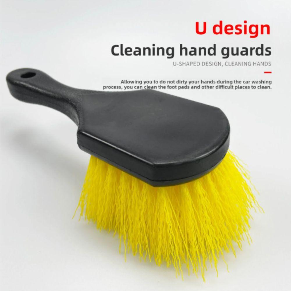 Heavy Duty Car Tire Brush Short Handle Wheel Cleaning Brush  Wheels Cleaning