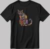 Colorful Funny Cat Short Sleeve White-Black Men's / Women's T-Shirt K285