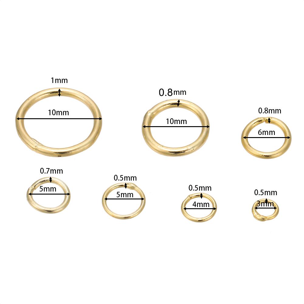 20/50pcs/lot 14K 18K Gold Plated Split Rings Connecting Ring Brass Close Jump Rings Accessories For Jewelry DIY Jewelry Material