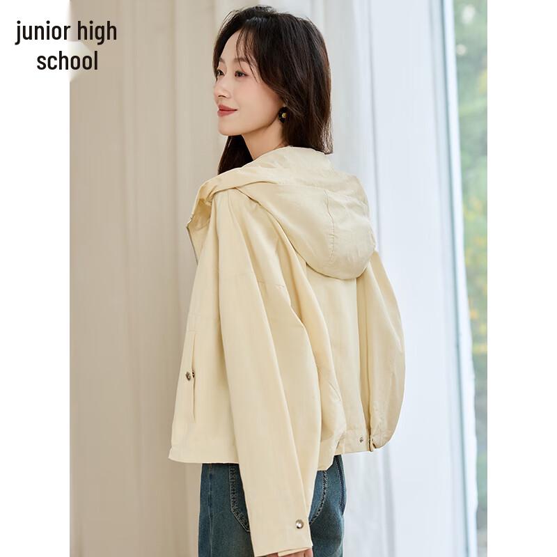 Chushen Women's Spring/Autumn Cropped Hooded Casual Jacket