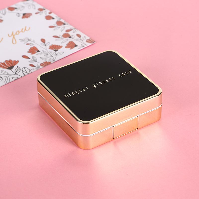 High-End Multi-Color Plated Mirror Contact Lens Case чёрный