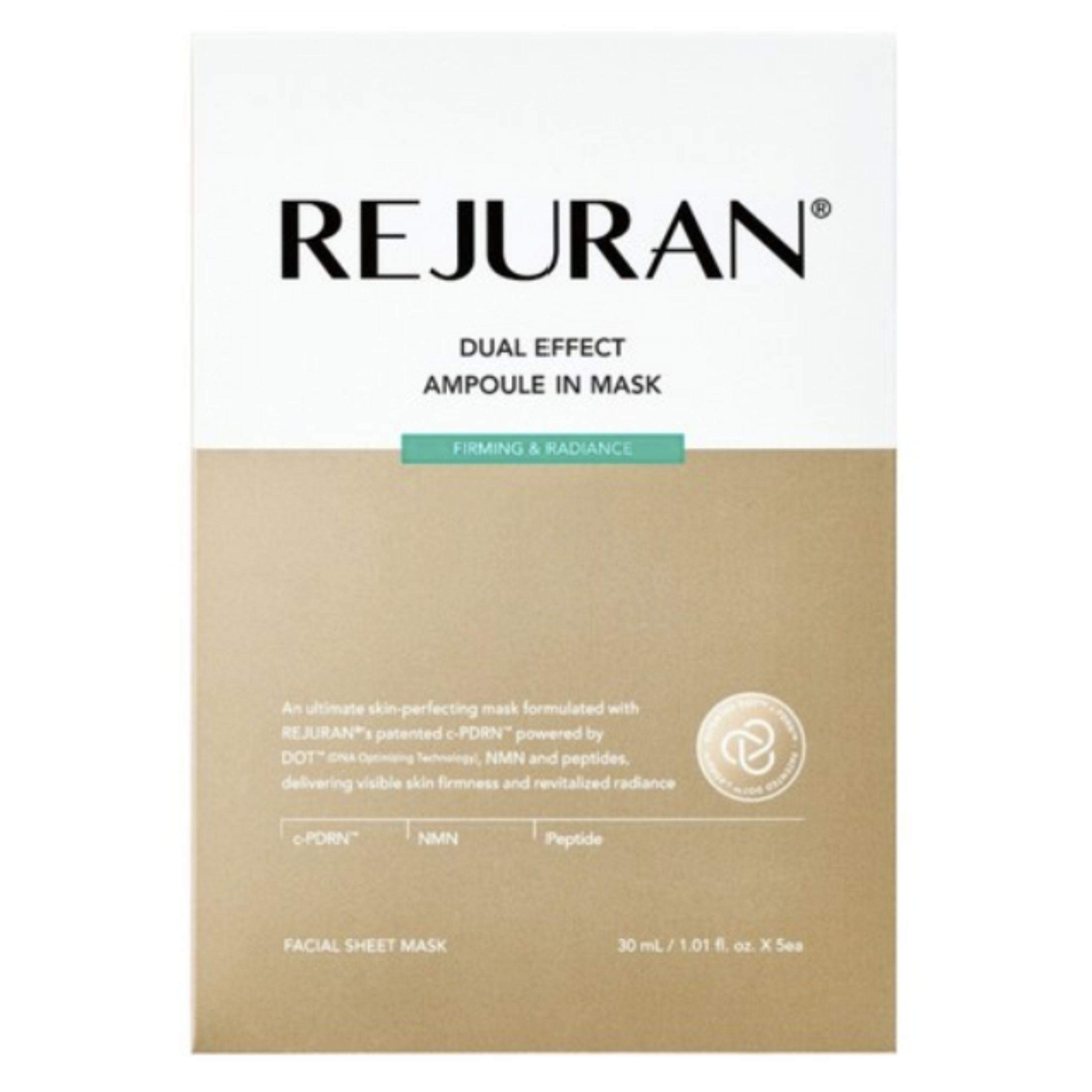 REJURAN Dubbel Effect Ampoule In Mask Verstevigend & Stralend 30 ml × 5 Vellen beige