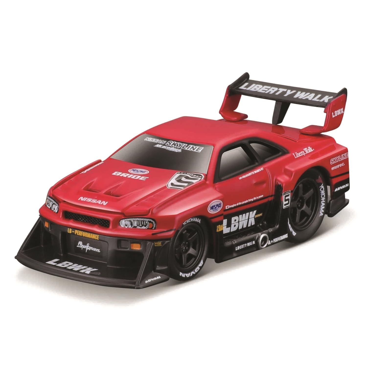 

Maisto Scale Muscle Machines Series Diecast Model Car Nissan Skyline R34 1/64 3-5 / (1999 GT-R - Red/Black 15566)