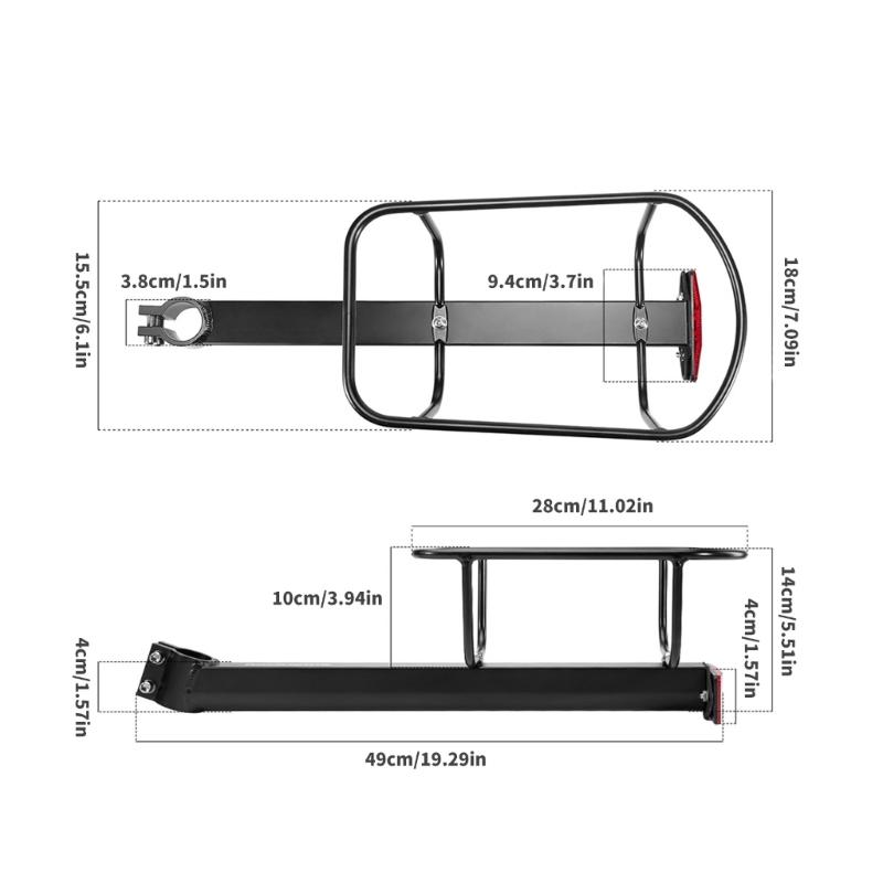 Gepäckträger mit reflektierenden Sicherheitsmerkmalen, 3 Größenadapter, 6 kg Traglast, für den täglichen Gebrauch