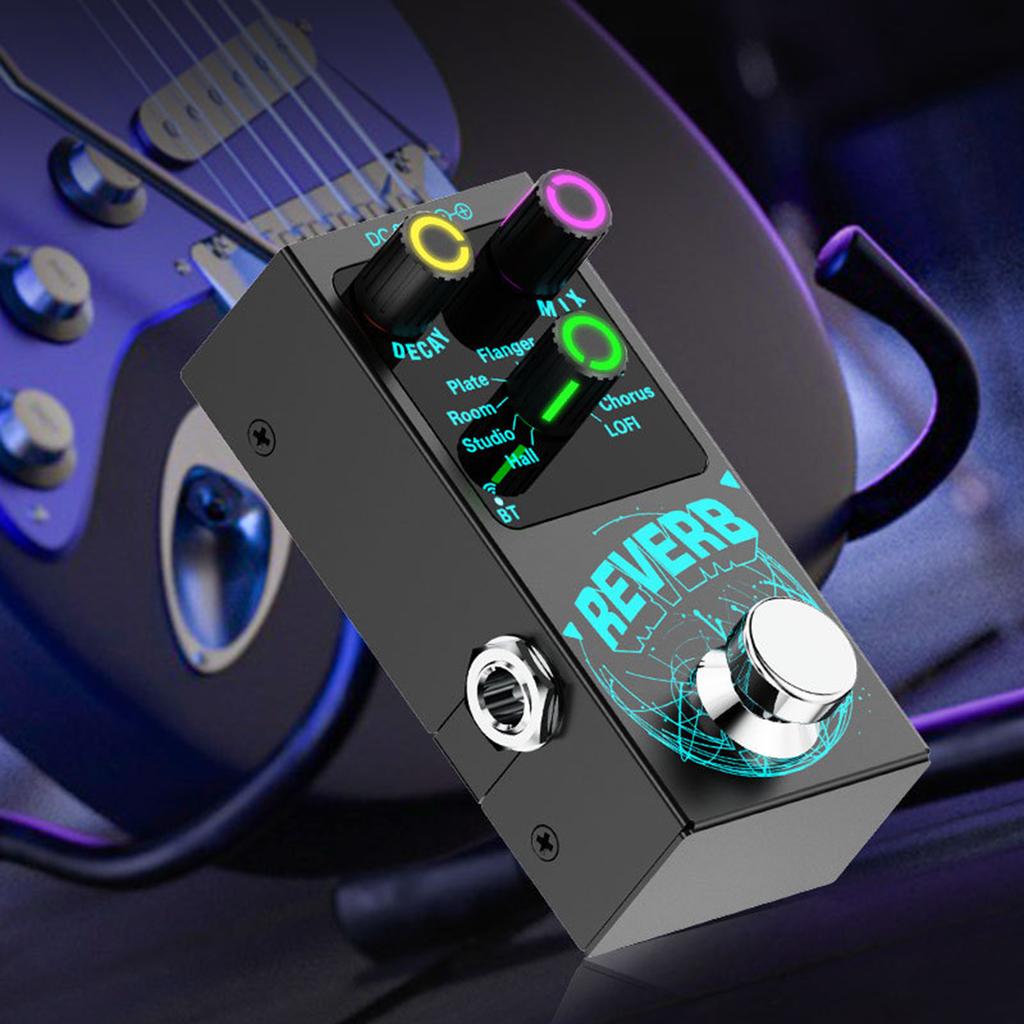 Guitar Reverb Effector Single Block Reverb Effector Digital Reverb Guitar Effect Pedal with 9 Modes Guitar Effect Pedal