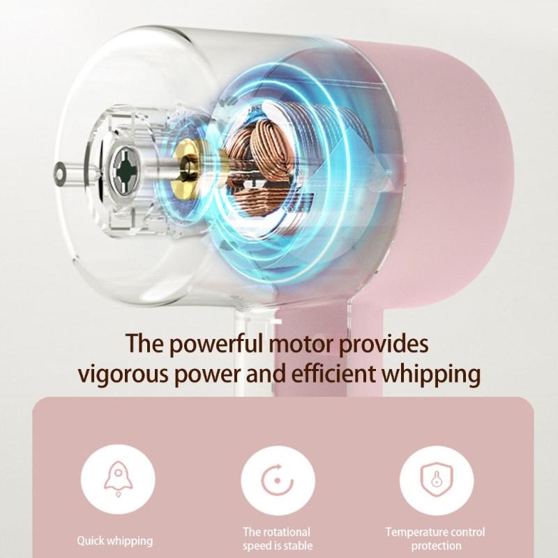 Portable Handheld Eggs Beater with Comfortable Grip Stainless Steel 3 Speed Adjustments Mixer with Detachable Whisk