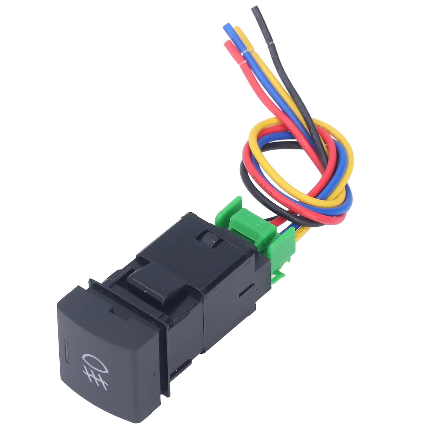 TS10 Fog Lamp Switch, IP67 Wired Car Light Push Button Switch Panel ABS with LED Light for Replacement