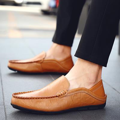 Italiaanse Herenschoenen Casual Luxe Merk Zomer Heren Loafers Echt Leer Mocassins Licht Ademend Dress Casual Schoenen