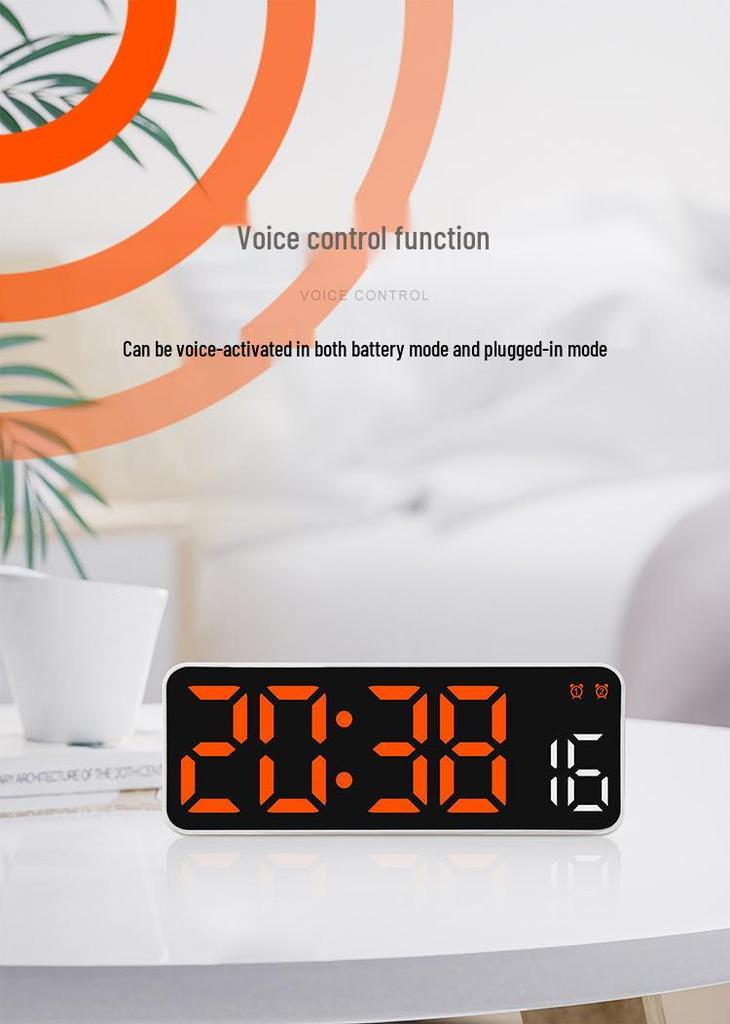 Mini Multifunctional Electronic Alarm Clock with Temperature Display, Large 2806/Small 2807 - Bedside Model