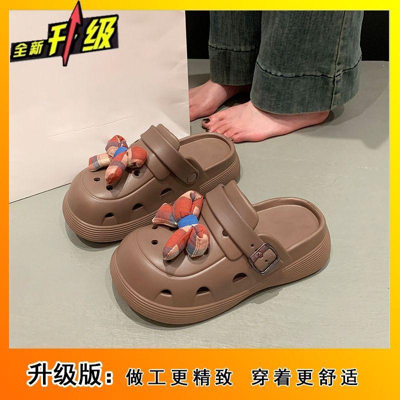 

Stepping on shit, bow non-slip bag head slippers, women s outer wear spring and summer fashion versatile bag head slippers 40-41