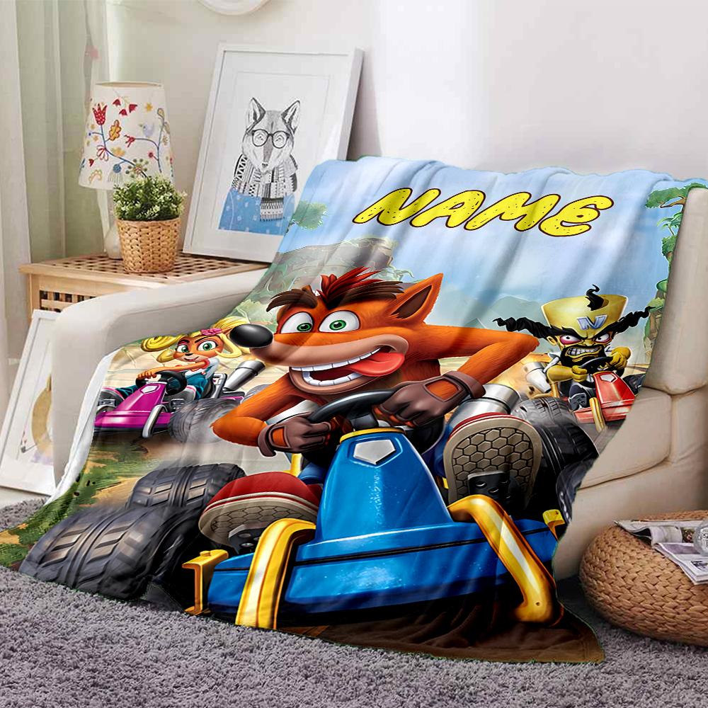 Customiz Name Personality Crash Bandicoot 4 It's About Time Blanket Soft &Warm Sofa Office Bed Travel Lunch Break Blanket, Gift Suitable All Seasons