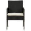 5 Piece Garden Dining Set Poly Rattan Black