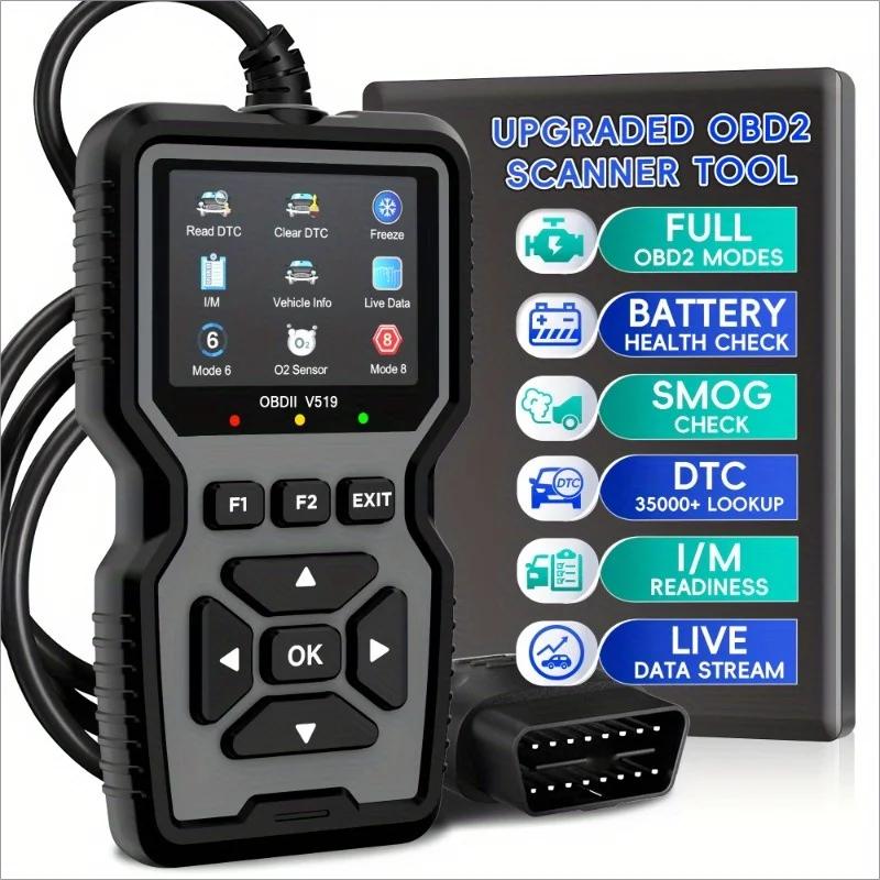 2026 V519 Professioneller OBD2-Scanner - USB-betrieben, Echtzeit-Daten-Diagnosewerkzeug zur Überprüfung von Motorkontrollleuchten in den meisten Autos