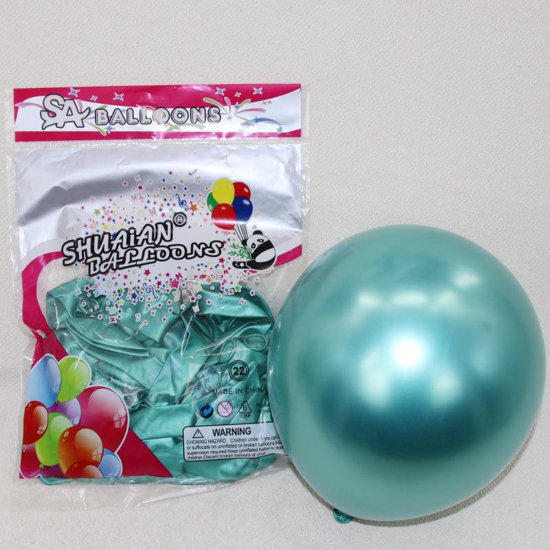 Shuai An Metallic Chrome Balloons: Gold, Silver, Blue, Green, Purple - 5", 10", 18", 36" Round Latex Party Decorations
