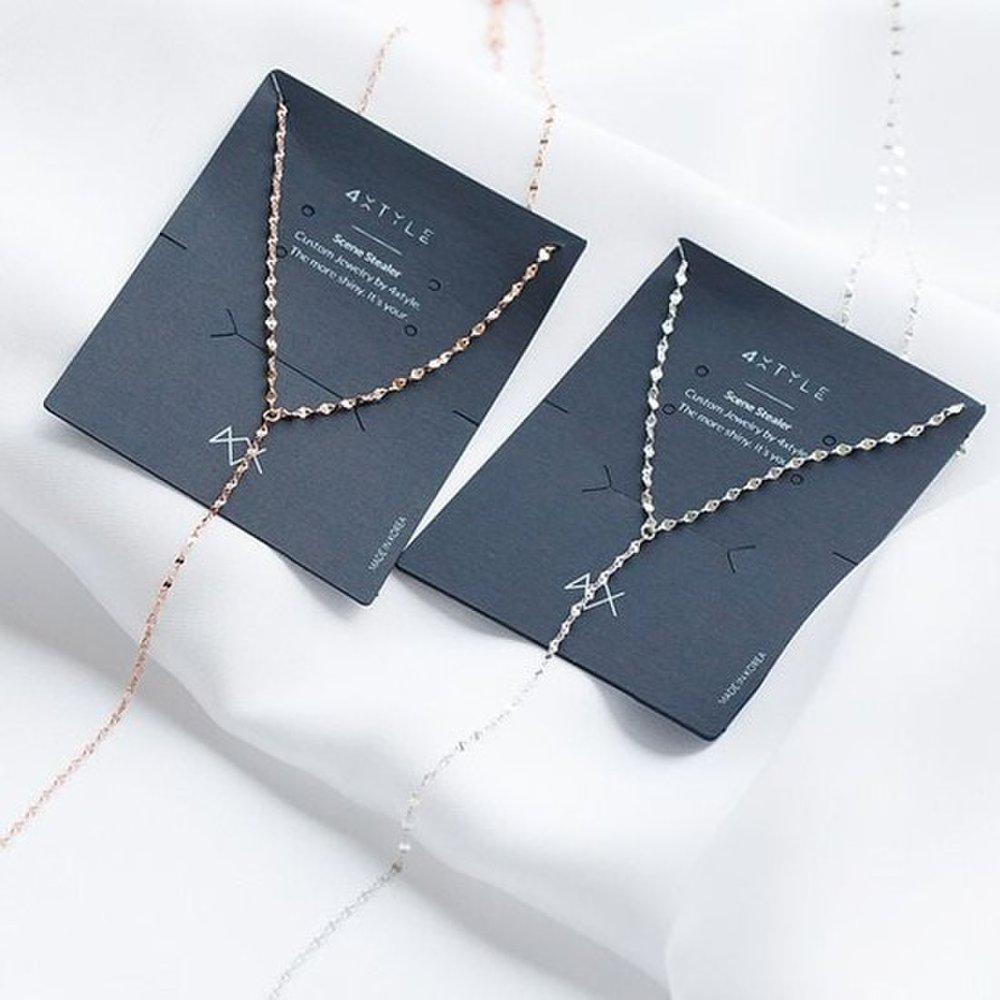 (Silver) Bode Long Chain Necklace Fashion Necklace Long Necklace Silver Plated Necklace Silver Chain Necklace Daily Necklace