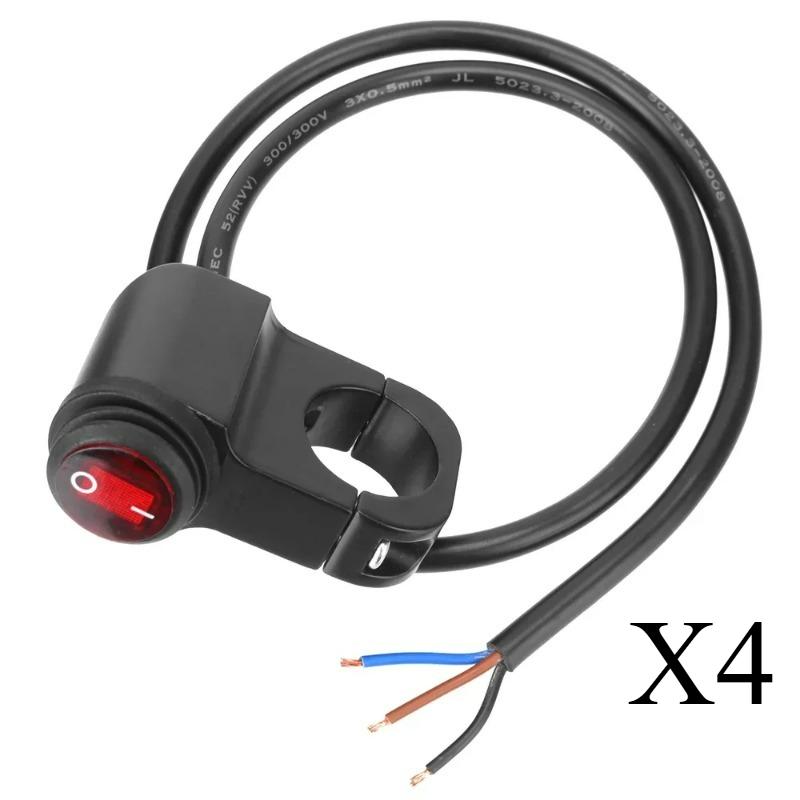 1/2/4PCS 12V Waterproof Motorcycle Handle Switch Aluminum Alloy Headlight Power-off Button Universal Horn Control for Bikes