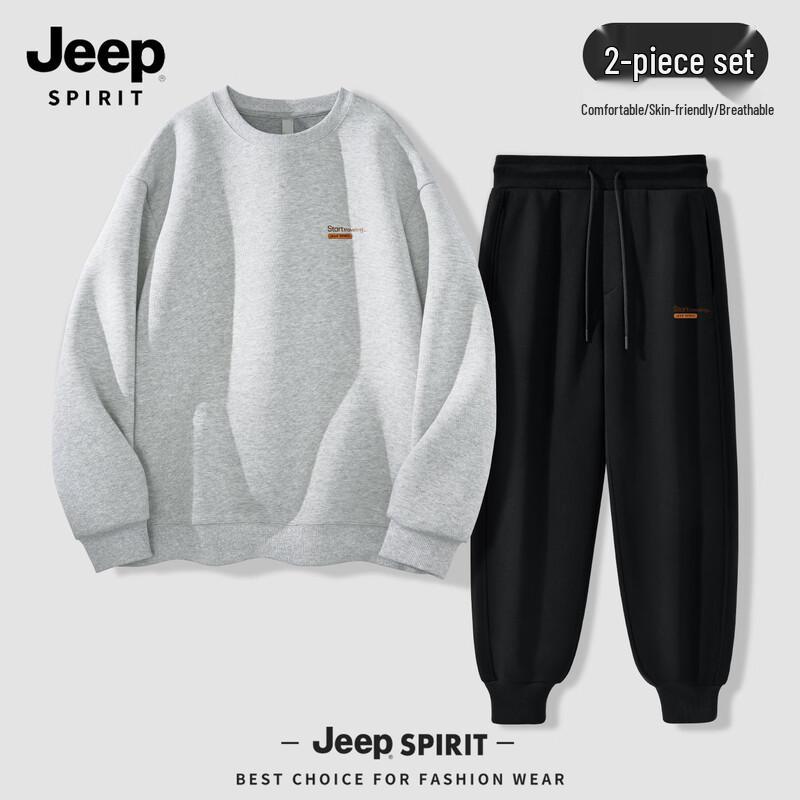 JEEP SPIRIT Men's 2025 Loose Fit Sweatshirt & Jogger Set