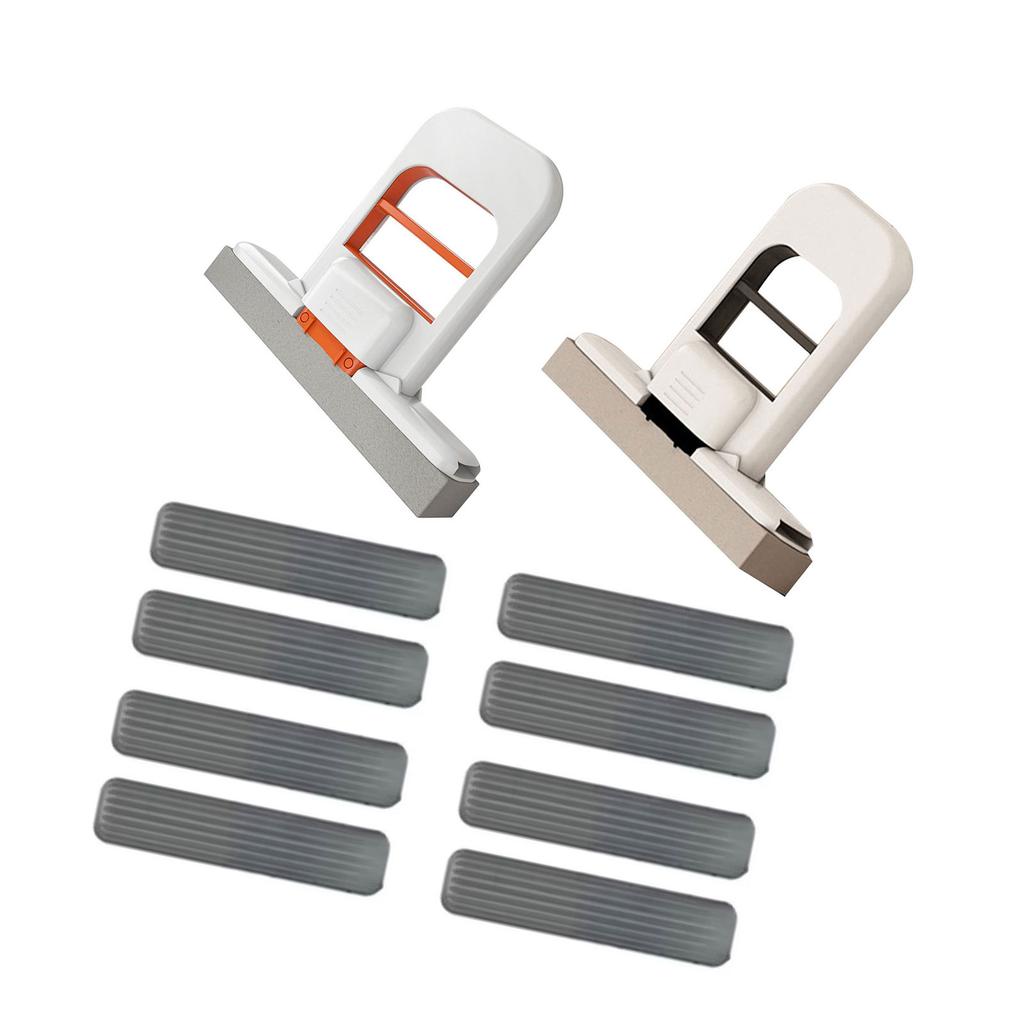 Mini Foldable Mop With Absorbent Sponge Head For Quick Cleaning Hands Free Design Compact Storage Home Office Use
