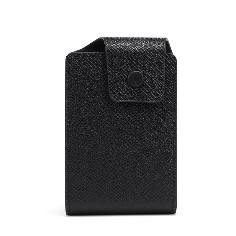 Stylish Multi-functional Cross-Grain Card Holder with Buckle for Coins and IDs