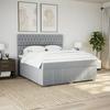Vidaxl Letto Continentale Con Materasso, Grigio Chiaro, Tessuto, 180X200Cm