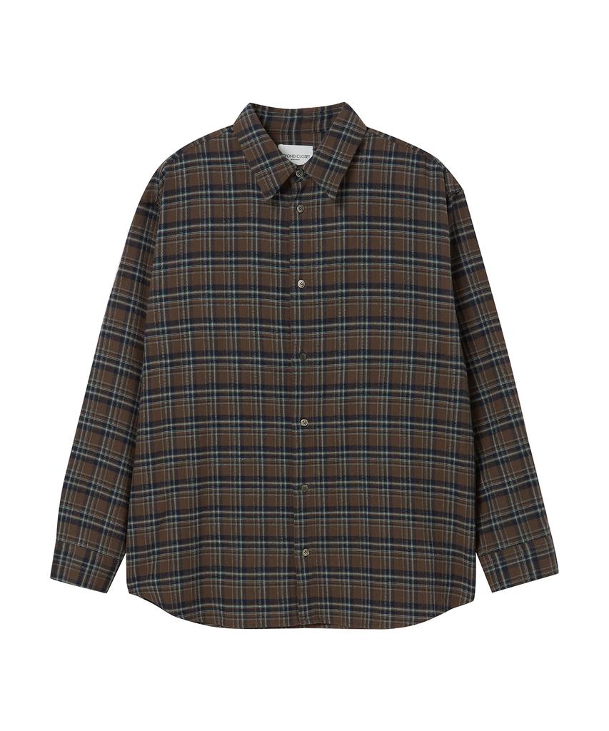 BEYOND CLOSET New Classic Preppy Cut Check Shirt Brown