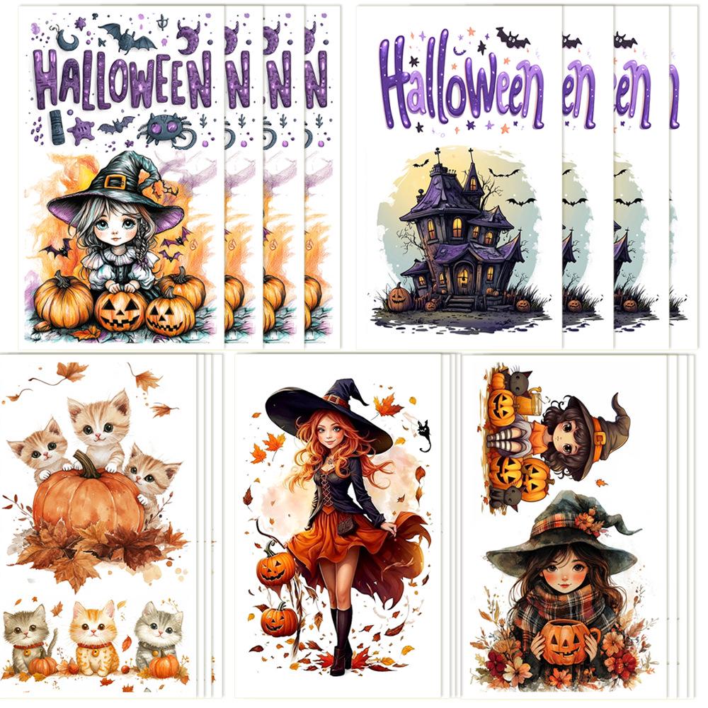 20 Halloween Water Transfer Stickers for DIY Crafts & Decor