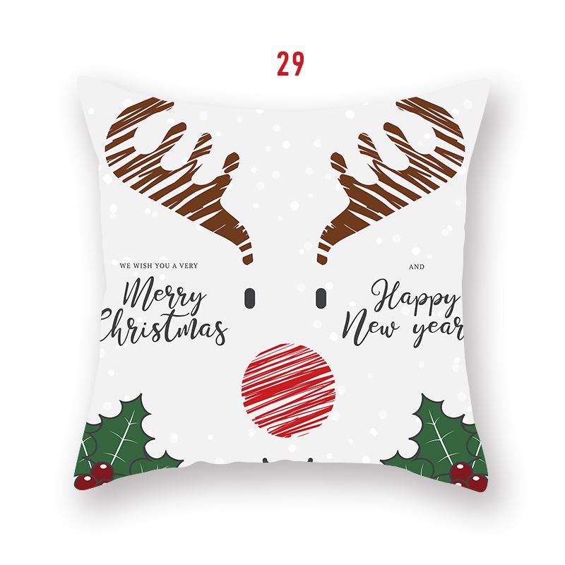 Santa Claus Car Pillowcase Home Elk Merry Christmas Cushion Cover New Year Decoration Natal Navidad Ornaments