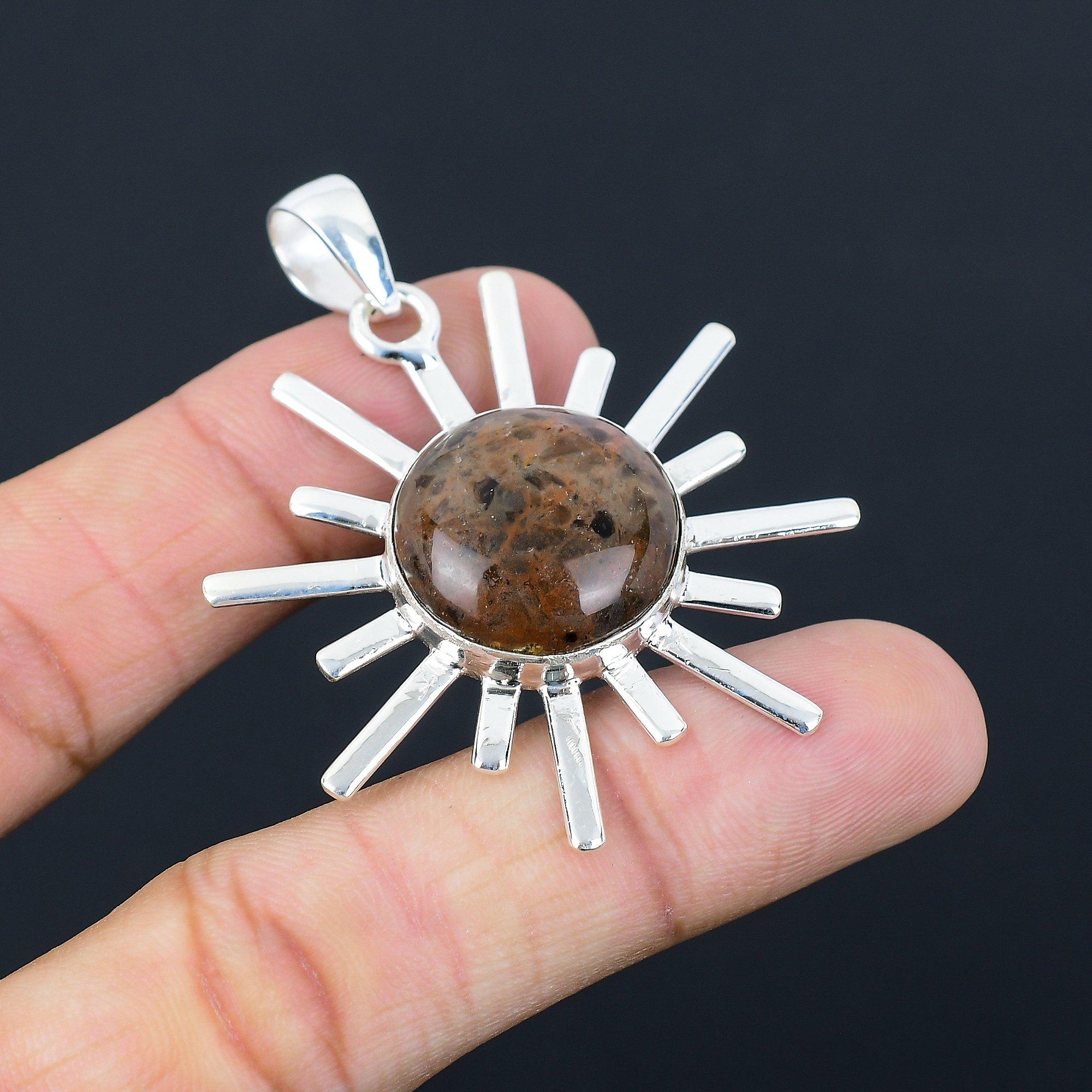 

Gila Monster Stone 925 Sterling Silver Handmade Daughter Wedding Pendant Jewelry