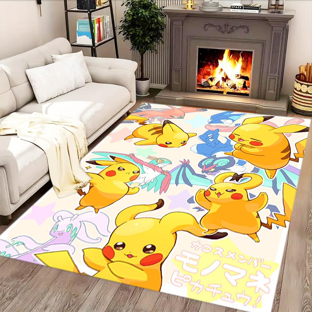 Pikachu Energy Burst rug for living rooms, bedrooms, home décor, and as gifts.
