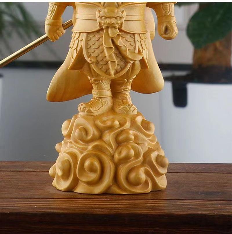 Wooden Black Myth Monkey King  statue Solid wood carving  Cute Home Room Office Decorative Statue with Chinese Characteristics