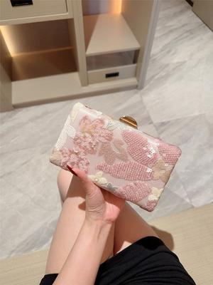 Grænseoverskridende Paljetbroderi Blomsterkæde Clutch Taske Kædetaske Forår og Sommer Mode Trendy Dame Taske Crossbody Taske