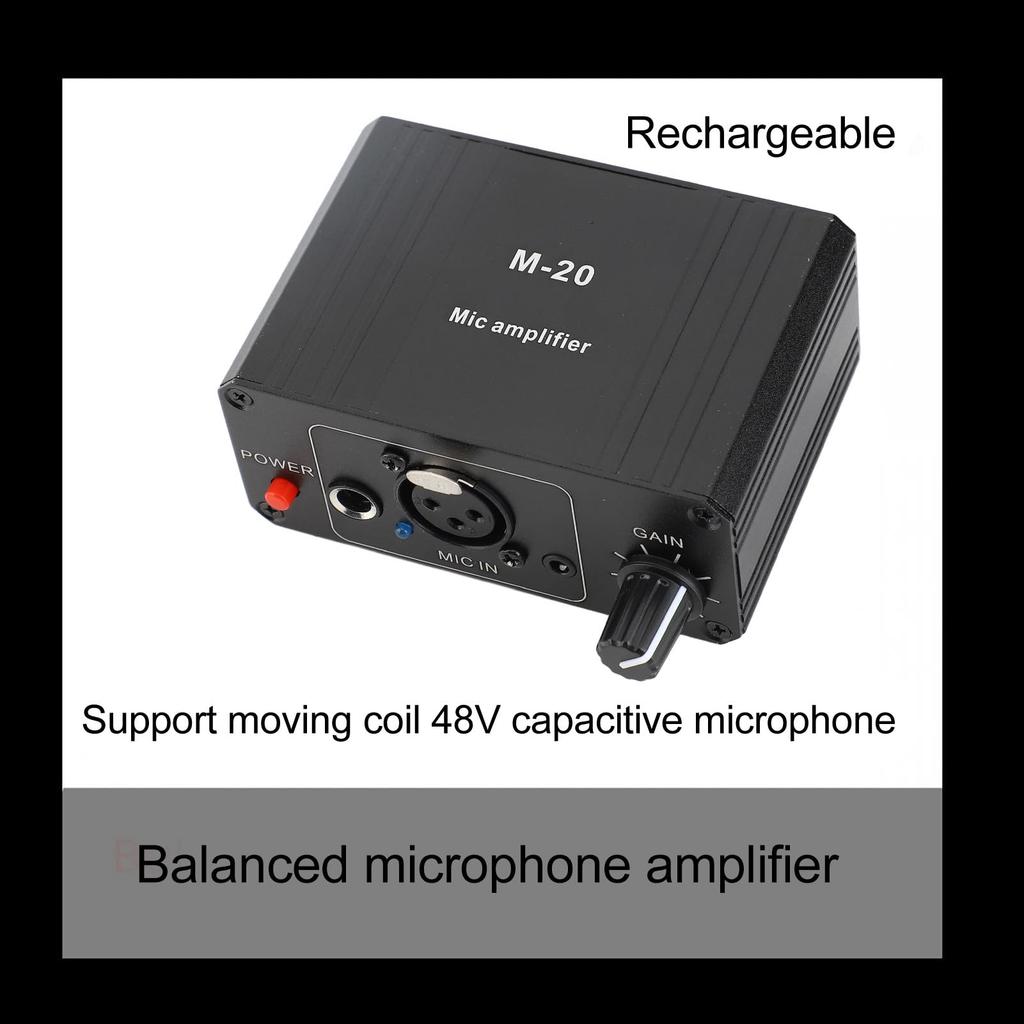 Yctze Microphone Preamplifier Booster 48V Phantom Power High Gain XLR Output Low Noise for Microphones and Condenser Microphones