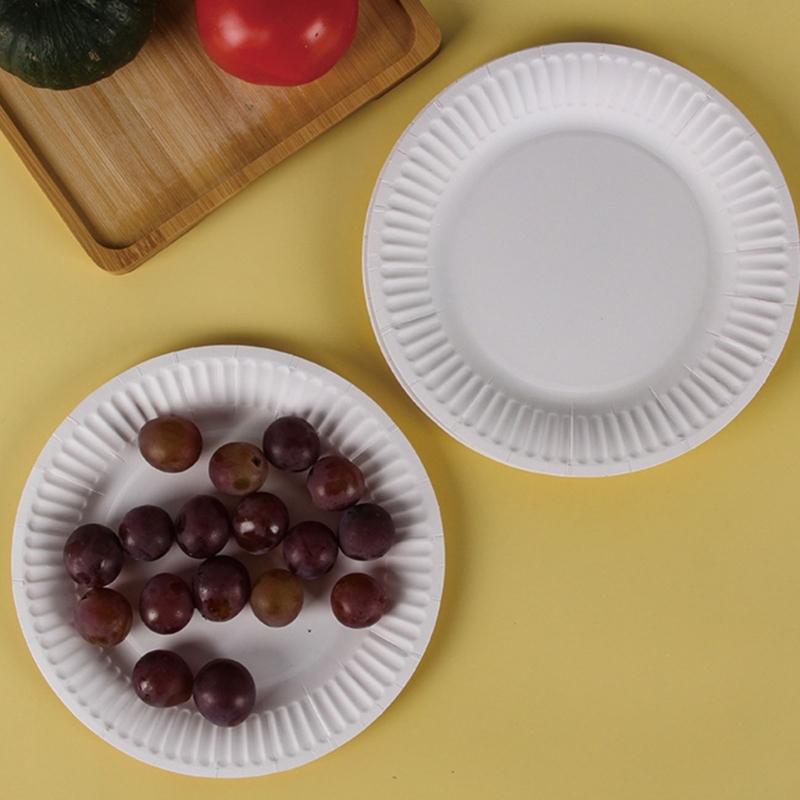 10pcs Large Disposable Paper Plates for Family Meals Biodegradable Dinnerware Degradable Tableware Kitchen Accessories