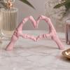 Dark Romantic Bedroom Decor Skeleton Hand Heart Gesture Resin Figurine, Halloween Figurine for Desk, Gothic Love Symbol Ornament Shelf Tabletop