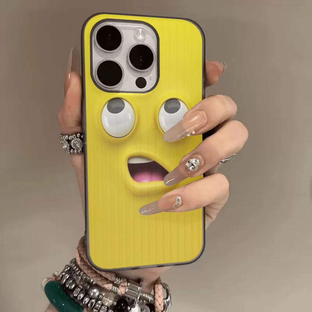 Funny Face For IPhone 17 16 15 14 13 12 11 Pro Max Plus Pro Clear Phone Cover Non-Slip Shell