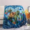 1PC Turtle style  Print FlAannel Blanket, High quality Comfortable for All Seasons, Home Decor, Warmth and Comfort
