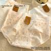 Ladies Spring and Autumn Sweet Floral Pure Cotton 7A Antibacterial Mid Waist Briefs