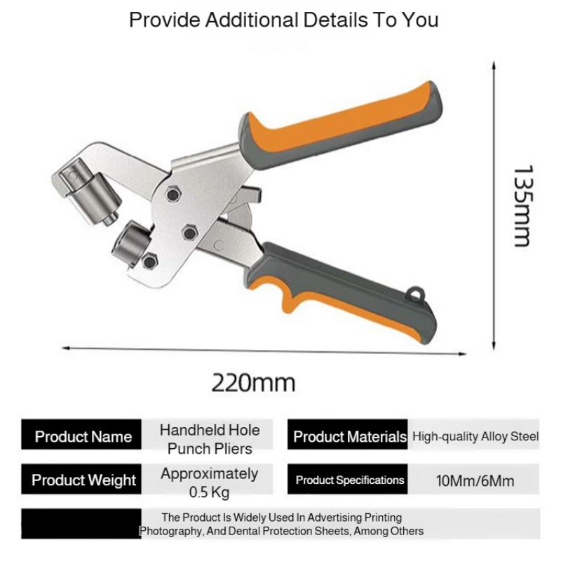 Handheld Hole Punch Eyelet Installation Tool 10mm Grommet Eyelet Plier Kit Metal Air Hole Rivet Plier for DIY Sewing & Crafting