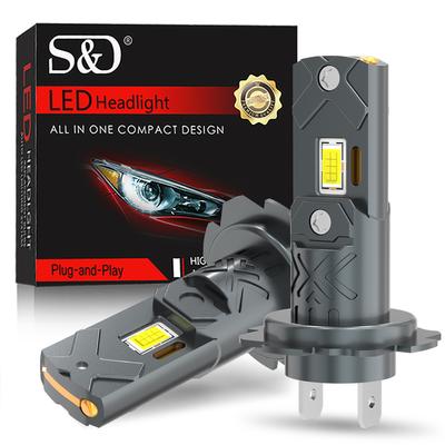 2 pezzi H7 CSP LED lampadine per fari mini tubo di rame senza ventola fari fendinebbia 20000 lm auto lampada frontale senza fili faro automobilistico super luminoso 6500 K