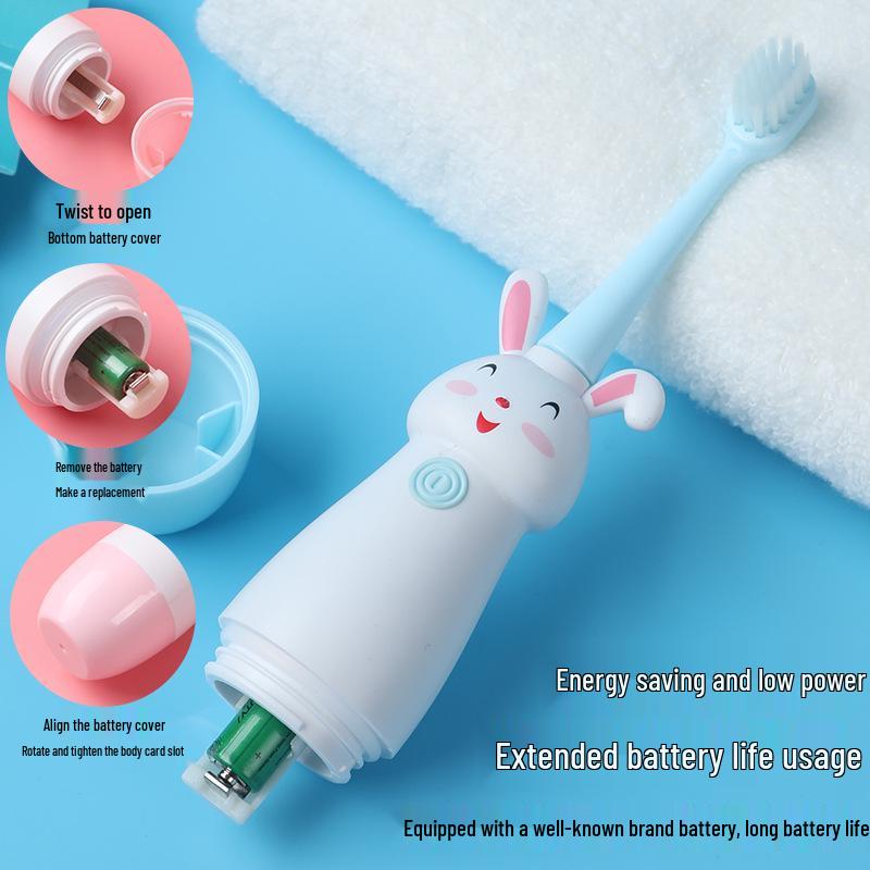Children's Sonic Electric Toothbrush with Soft Bristles - Cartoon Design, Waterproof, Smart Features