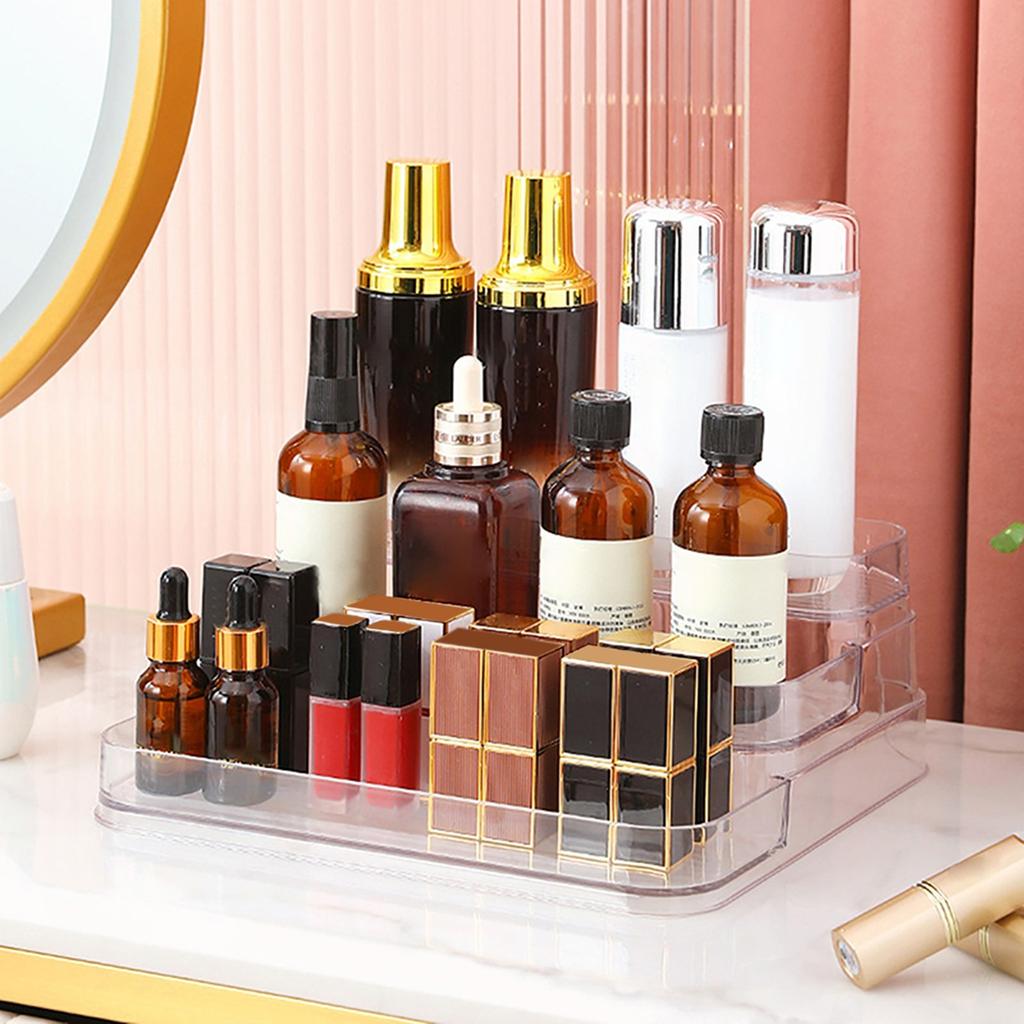 BHBL 3 Tier Desktop Perfume Shelf PET Cosmetic Organizer Perfume Storage Rack Doll Display Stand Kitchen Seasoning Organizer
