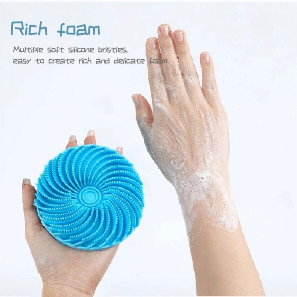 Double-sided Soft Bristle Shower Brush Silicone Cleaning Body Shampoo Brush Massage Multi-functional Bath Brush For Exfoliation