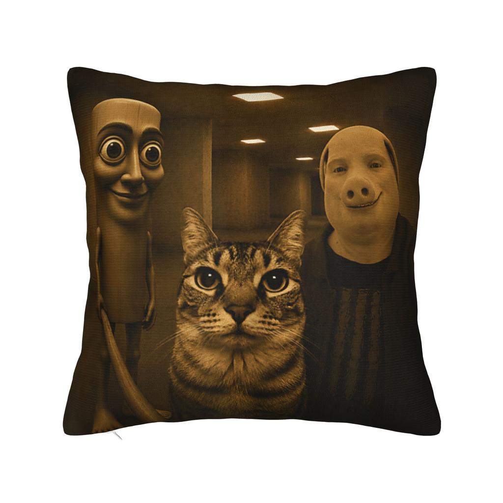 Tung Sahur John Pork Neegy Doorbell Meme Theres Motion Meme Pillow Case Print Pillow Cover Pillowcases For Couch Sofa Bedroom