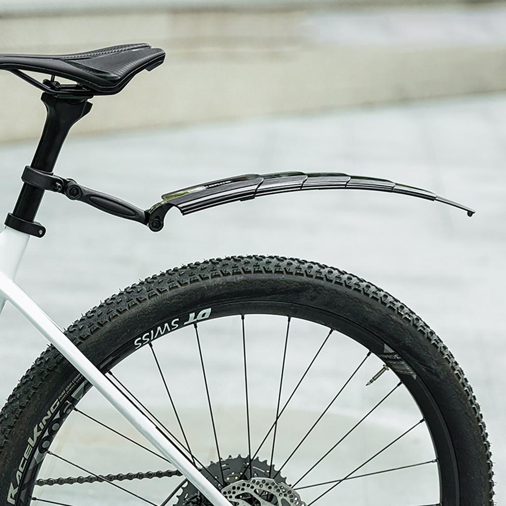 Telescopic Folding Bicycle Mudguard Set - Black