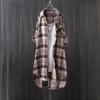Plaid Shirt Women's Long Spring and Autumn Thin Coat Western Style Long-sleeved Shirt Loose Butt-covering and Linen Top