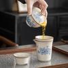Plant ash Kung Fu tea set, household light luxury retro ceramic tea set, the whole set of annual meeting awards and commemorative gifts