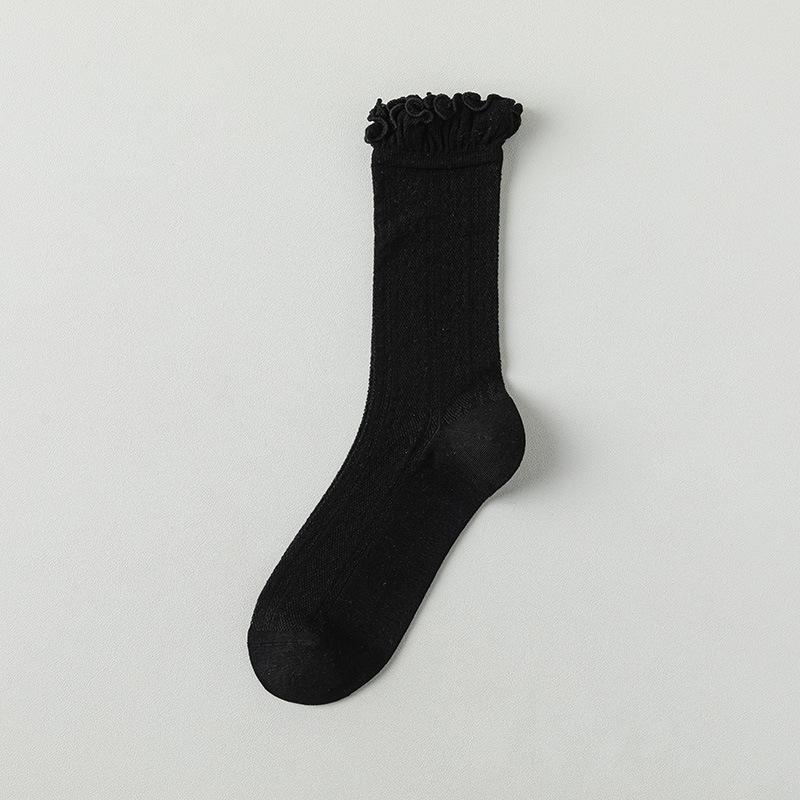 Women's Summer Thin Mesh Breathable Lace Cylinder Ballet Wind Loose Mouth Boneless Mooncake Stack Socks