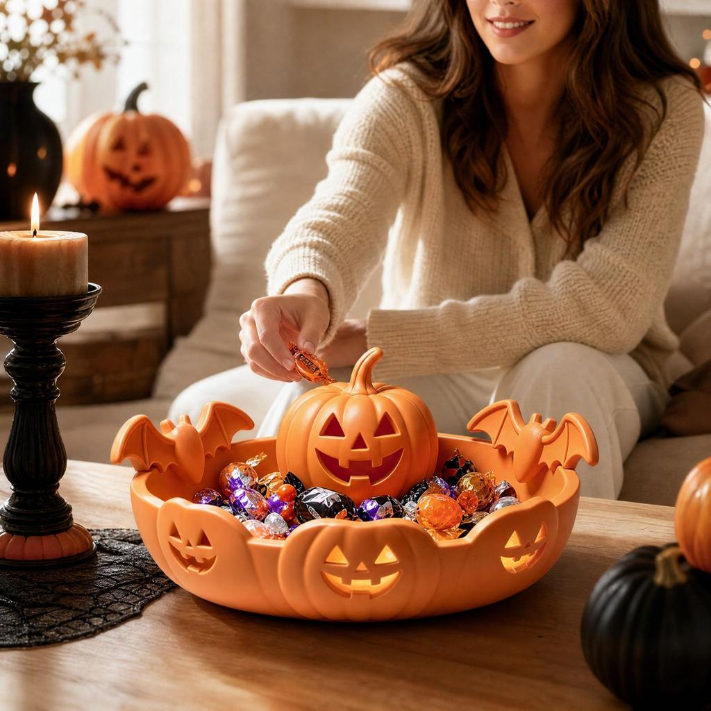 Halloween Pumpkin Storage Box Decorative Desktop for Candy, Jewelry and Small Items