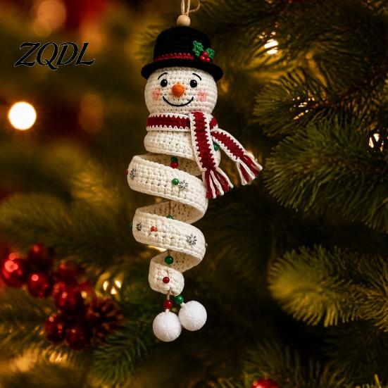 Regalo di Natale Fatto a Mano Bambola all'Uncinetto Ornamento a Spirale Kit Fai da Te, Set Artigianale Festivo con Modello Pupazzo di Neve Filato Morbido, Perline, Decorazione per Albero da Appendere alla Finestra