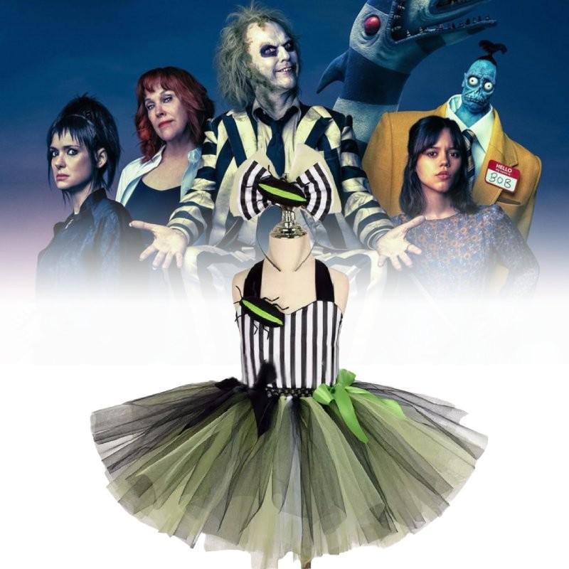 Adorable Beetlejuice Costume Dress For Kids Featuring Fun And Fluffy Design For Halloween